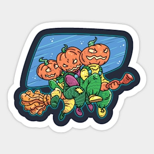 three pumpkins Sticker